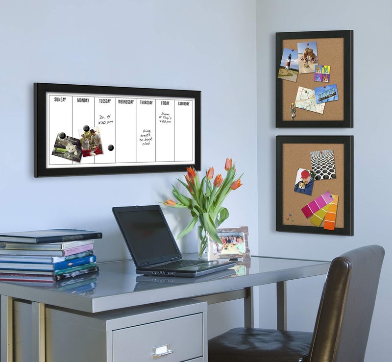 DesignOvation Wyeth Framed Magnetic Dry Erase Weekly Calendar, Black - Image 4